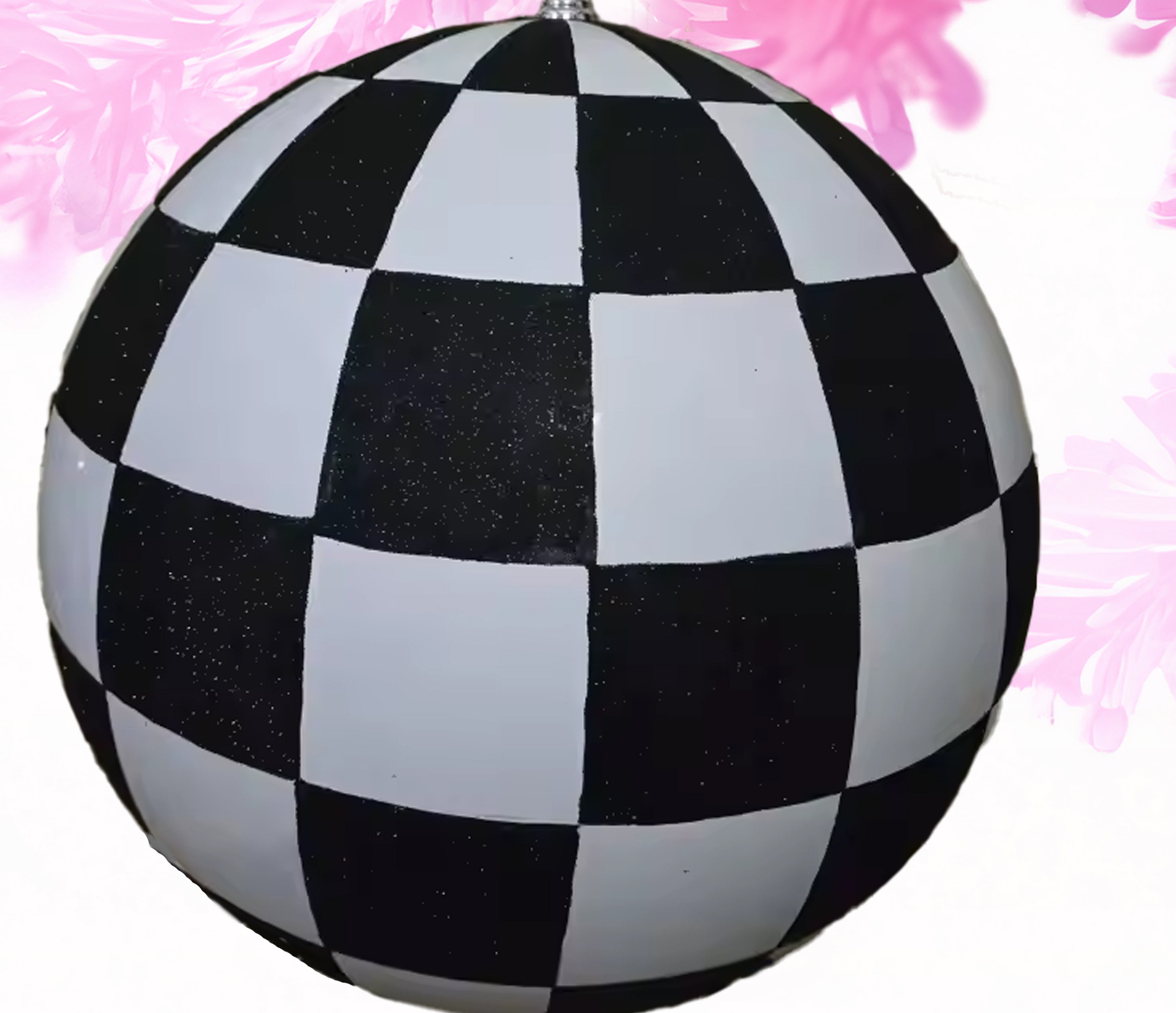 Glitter ball - black white checkered 20 inch
