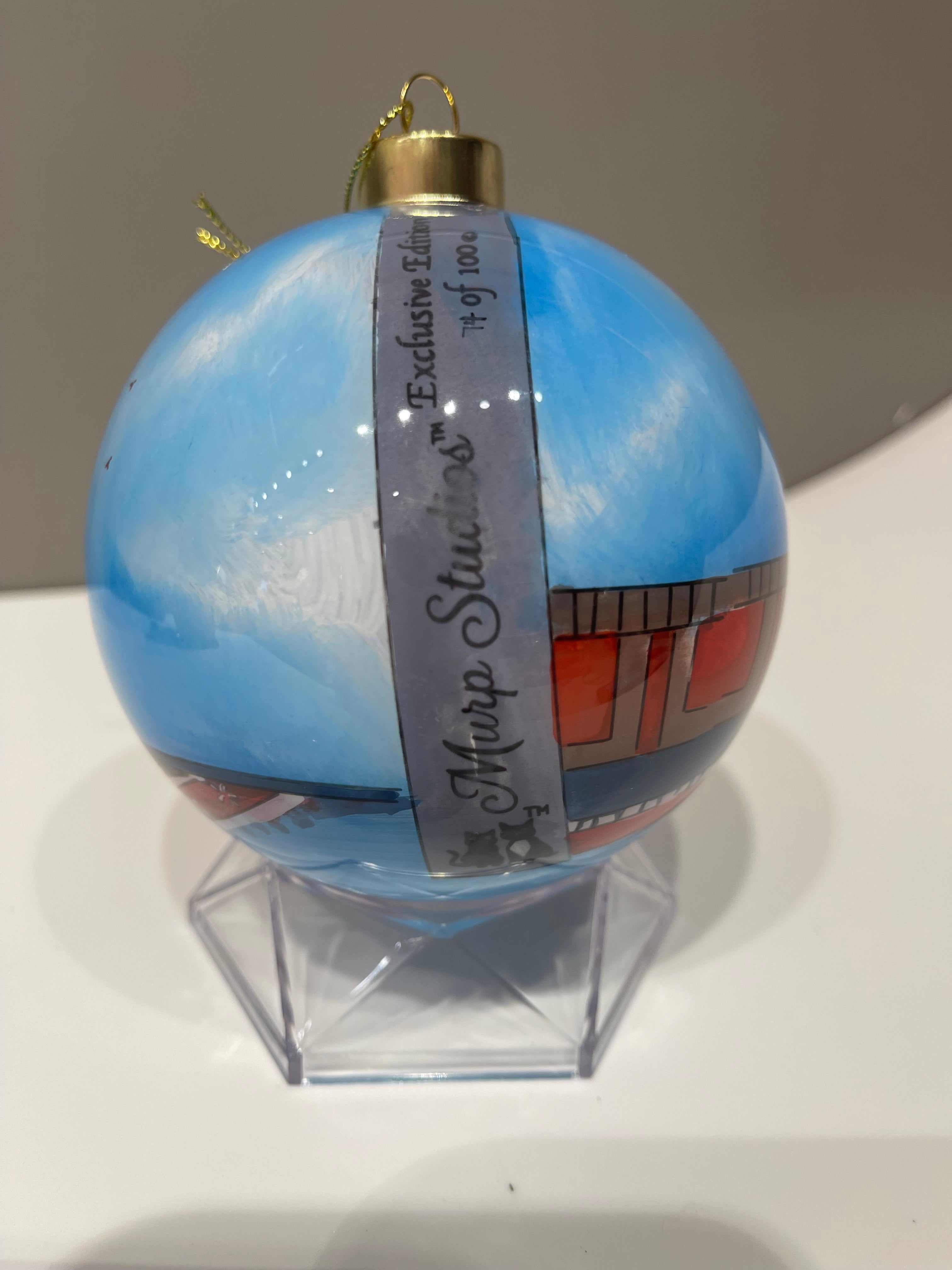 Dog Evel Knievel Limited Edition Glass Ornament - 4 inch