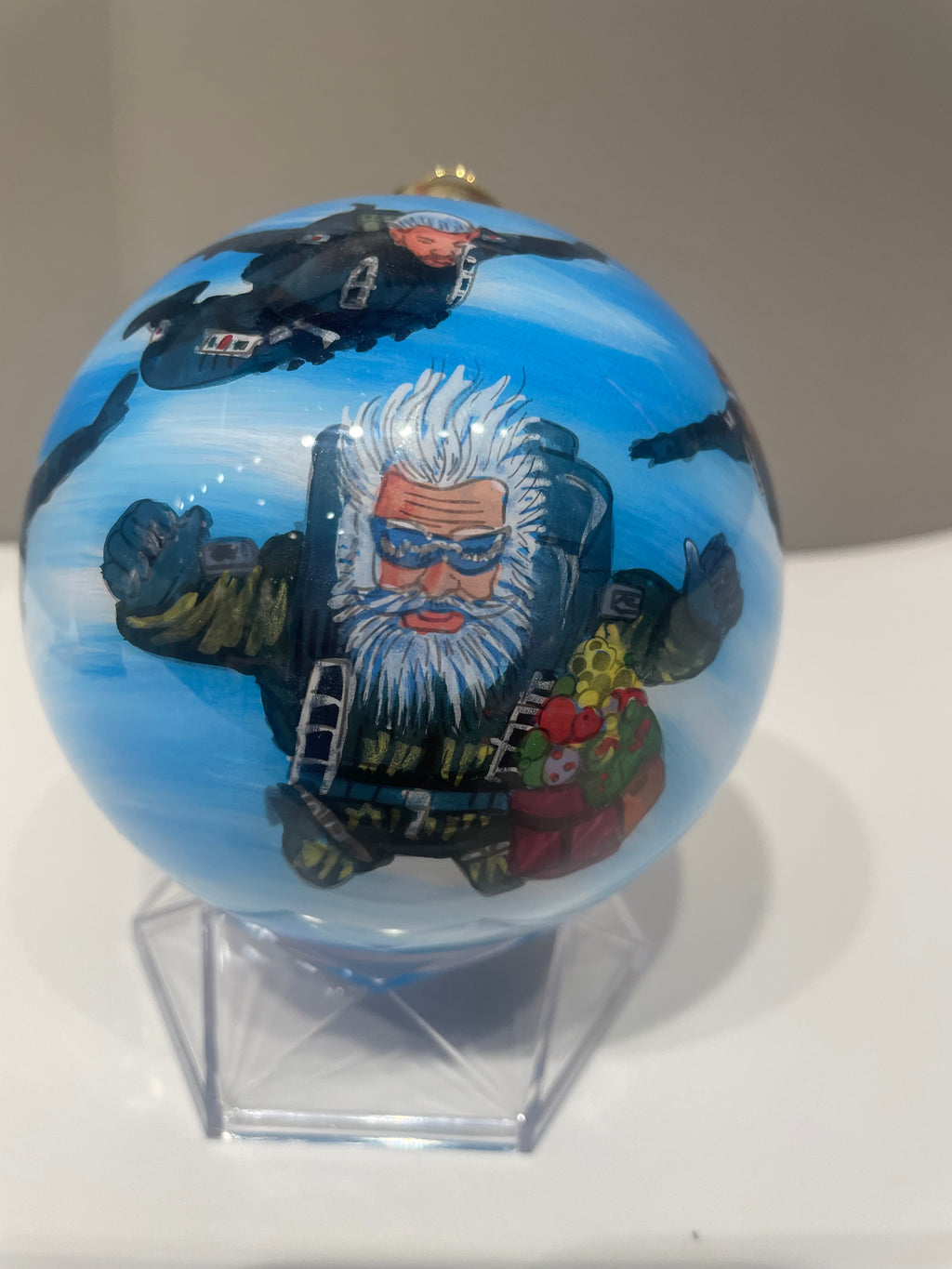 Santa Swat Team Limited Edition Glass Ornament - 4 inch