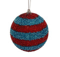 Beaded Ball - 8 inch Red Blue horizontal