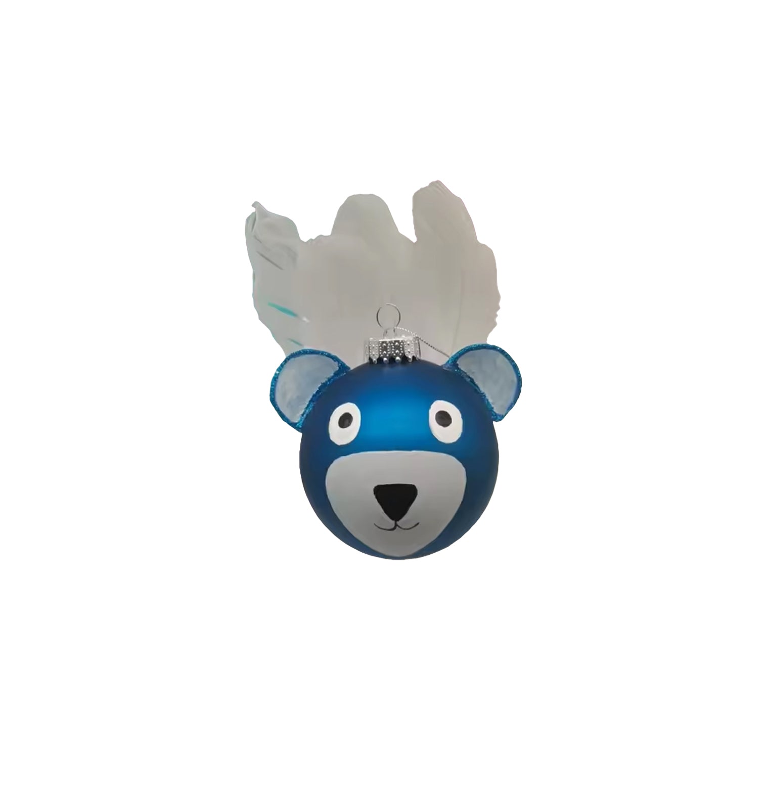 Glass Ornament 3 inch - blue bear