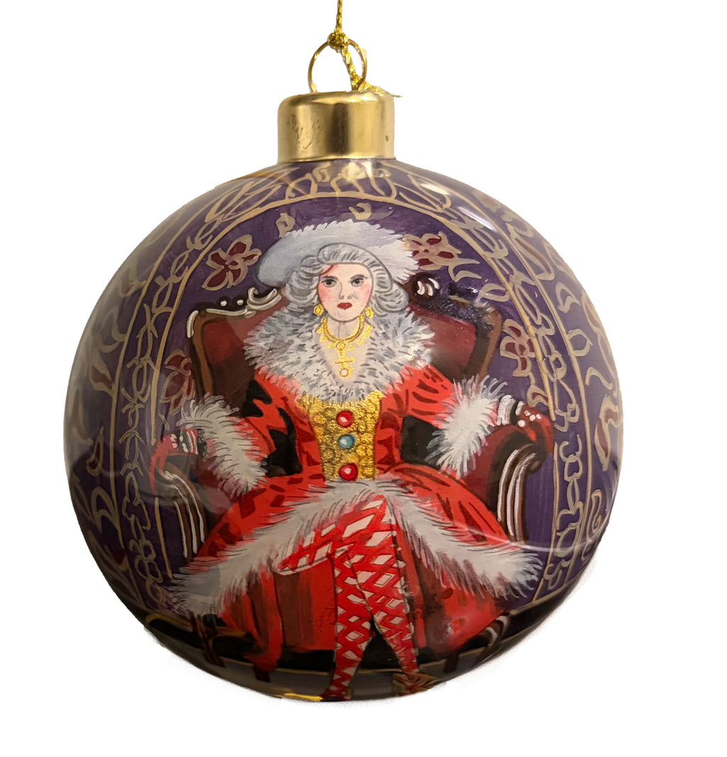 Cool Ms Claus Seated Limited Edition Glass Ornament - 4 inch  GHP00027