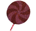 Glitter Lollipop 8 inch - pink and red peppermint