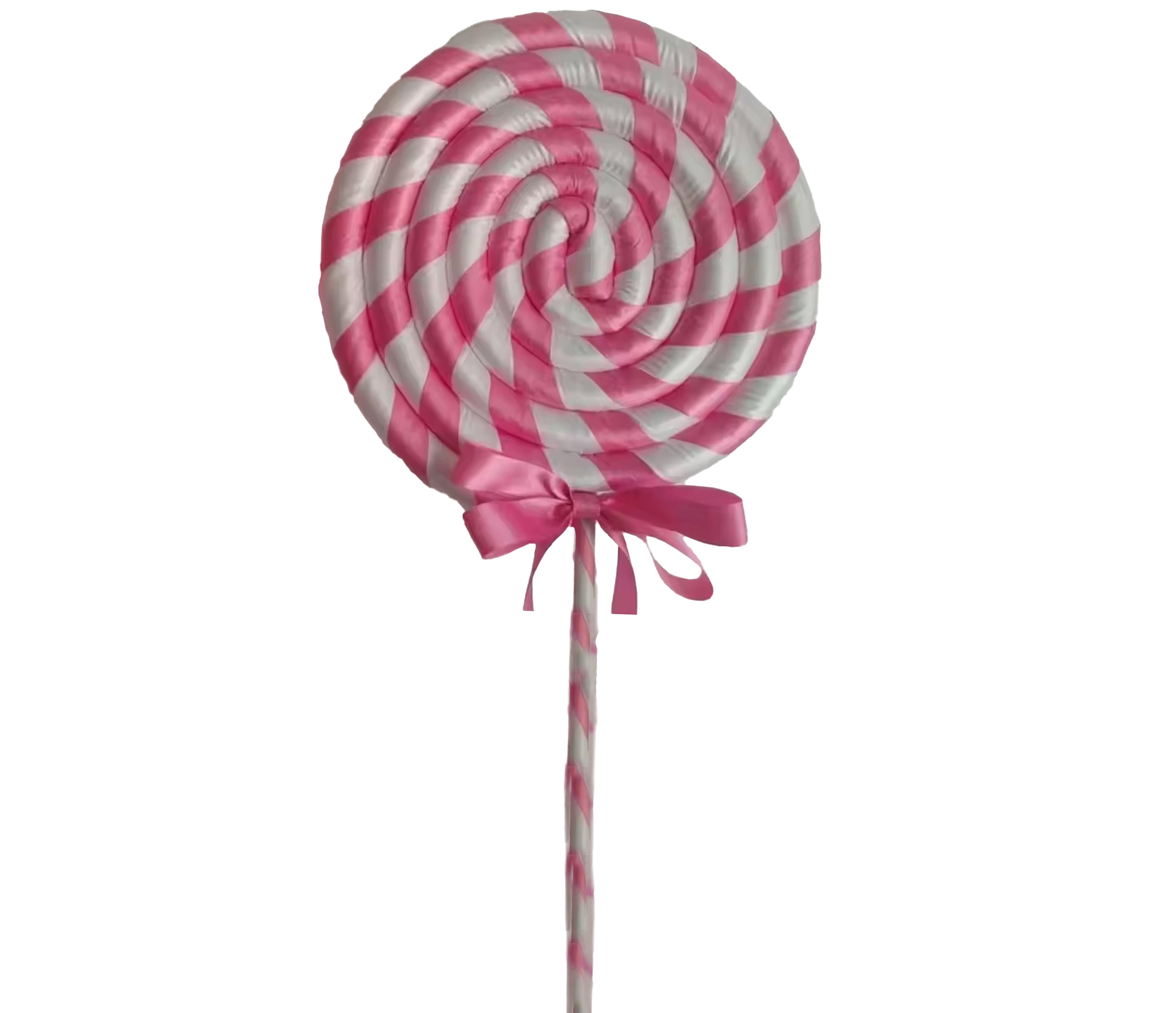 Striped Lollipop 14 inch - pink and white satin