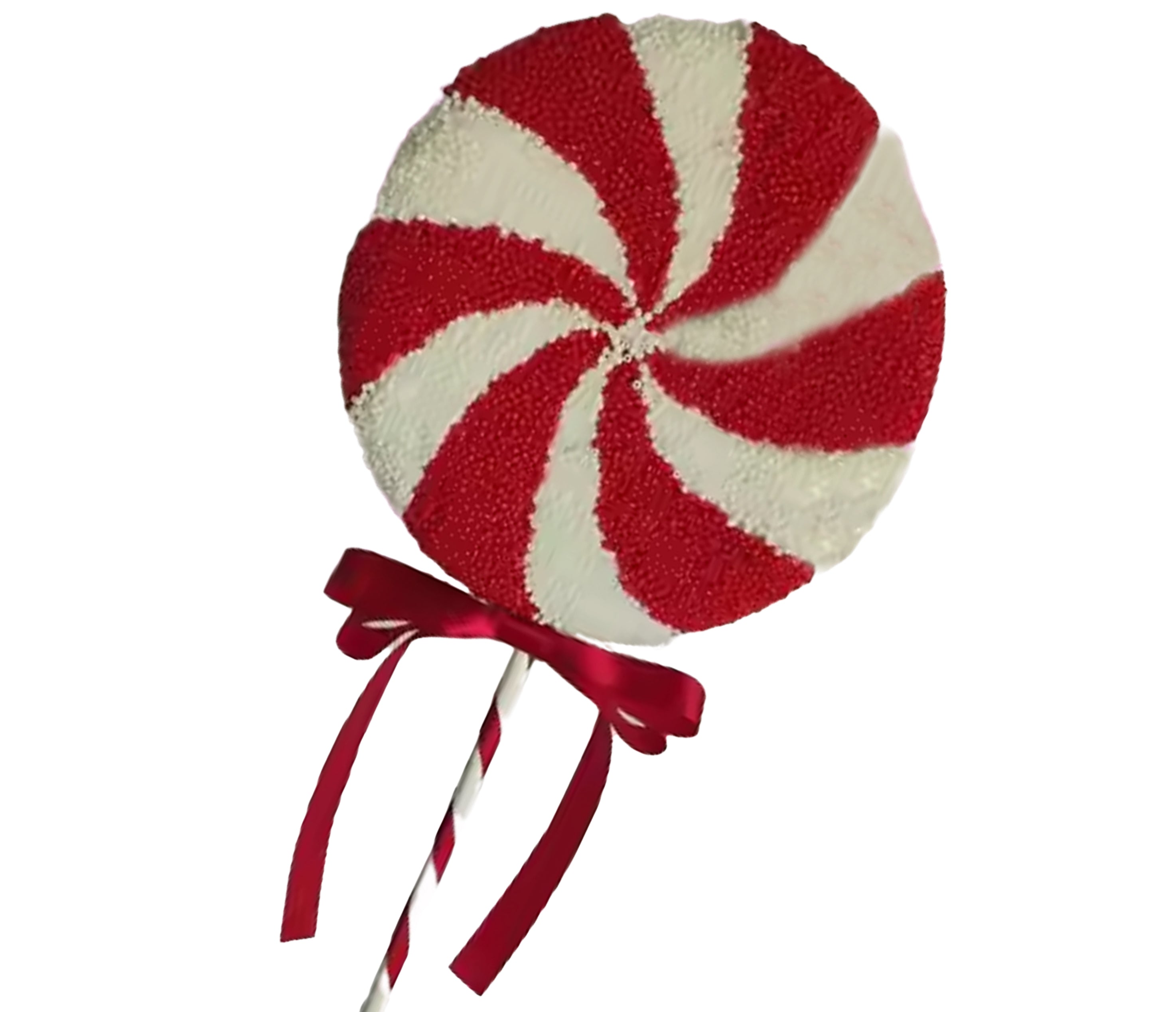 Beaded Lollipop 8 inch - red and white peppermint