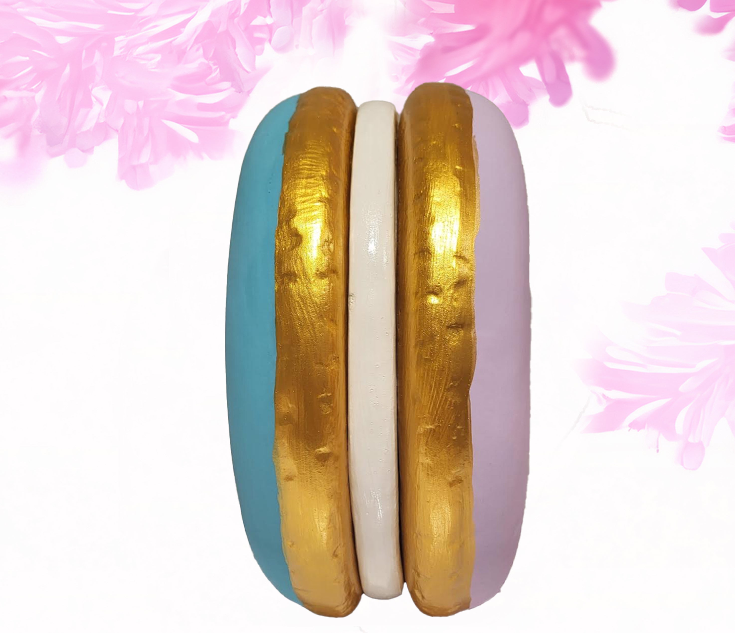 Macaron medium - bright teal + light purple