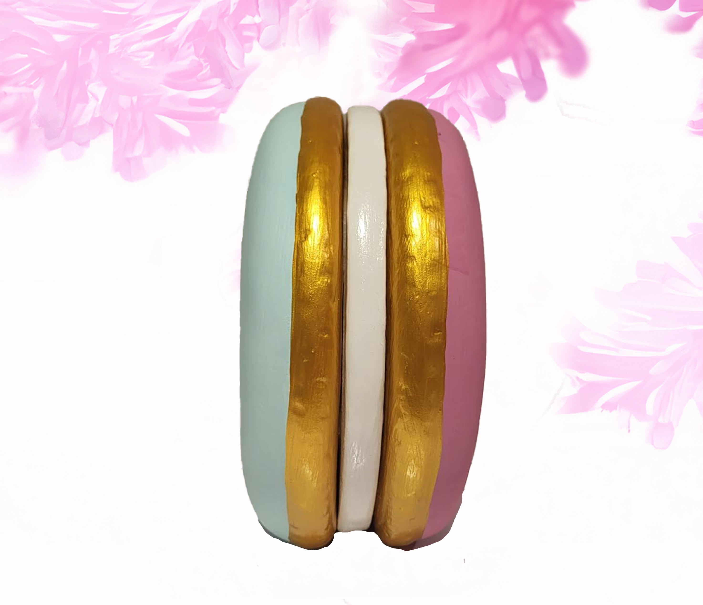 Macaron medium - light teal + bright pink