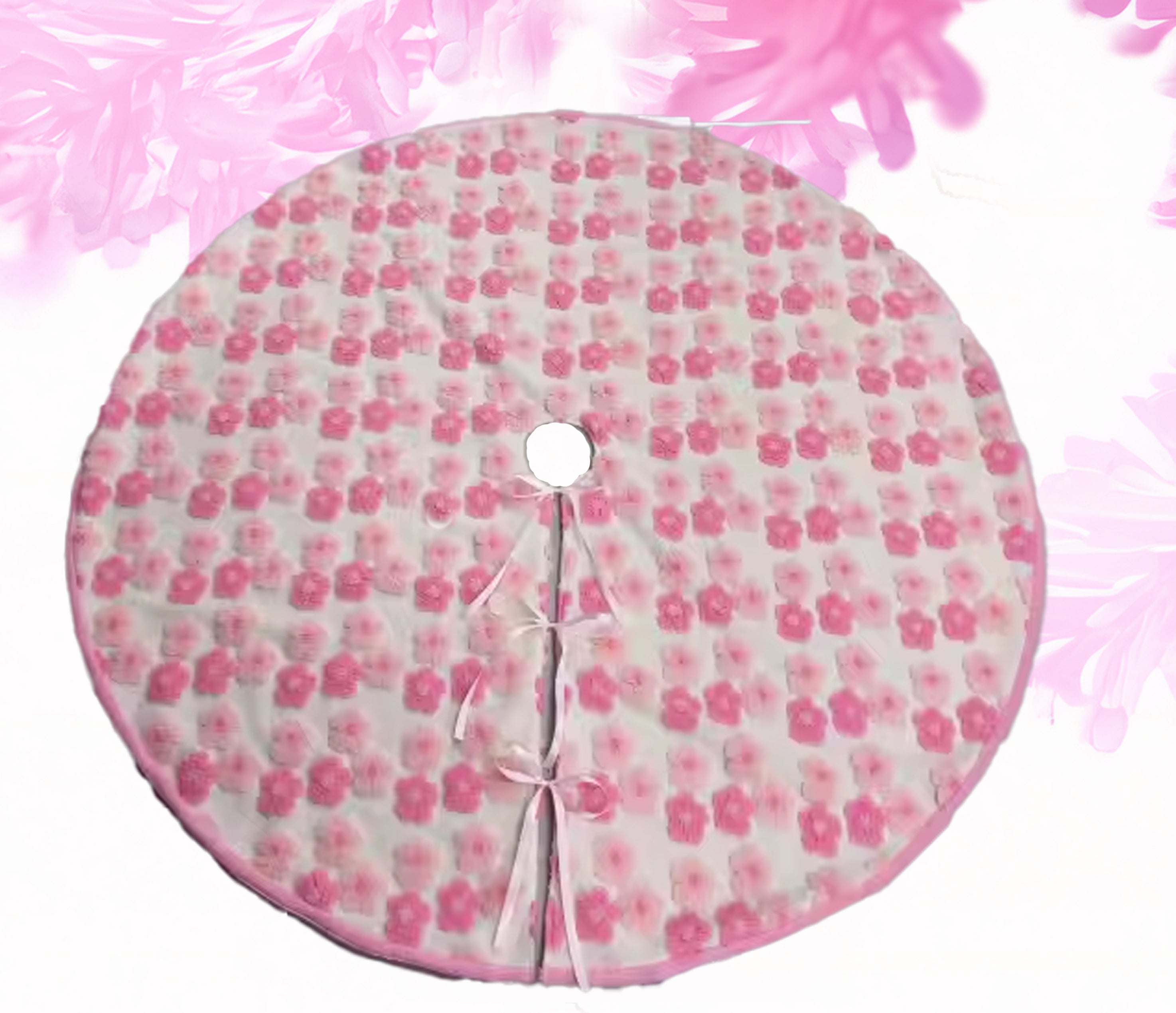 Flower tree skirt pink - 48 inch