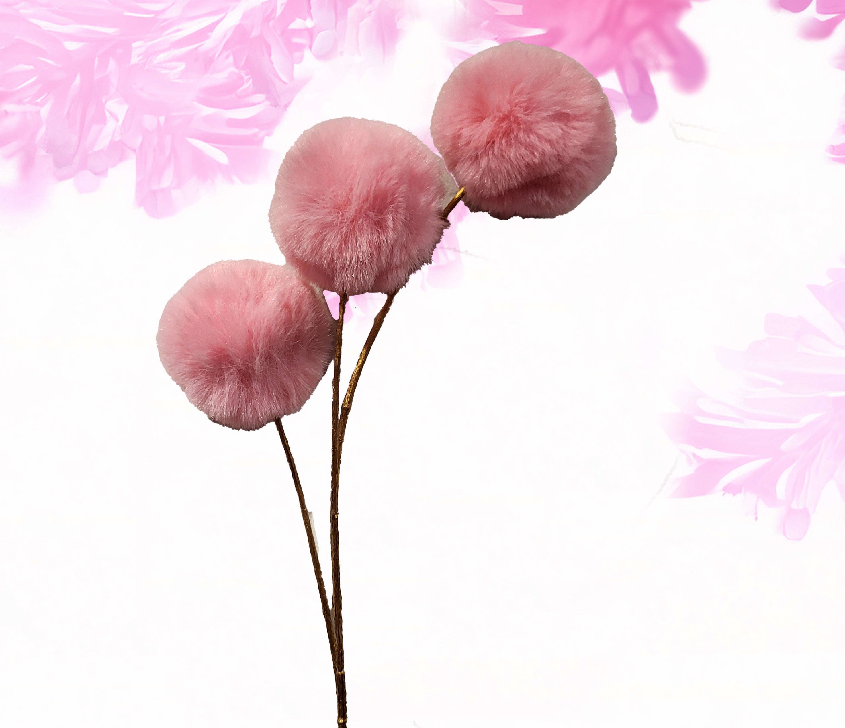 pink faux fur ball pick