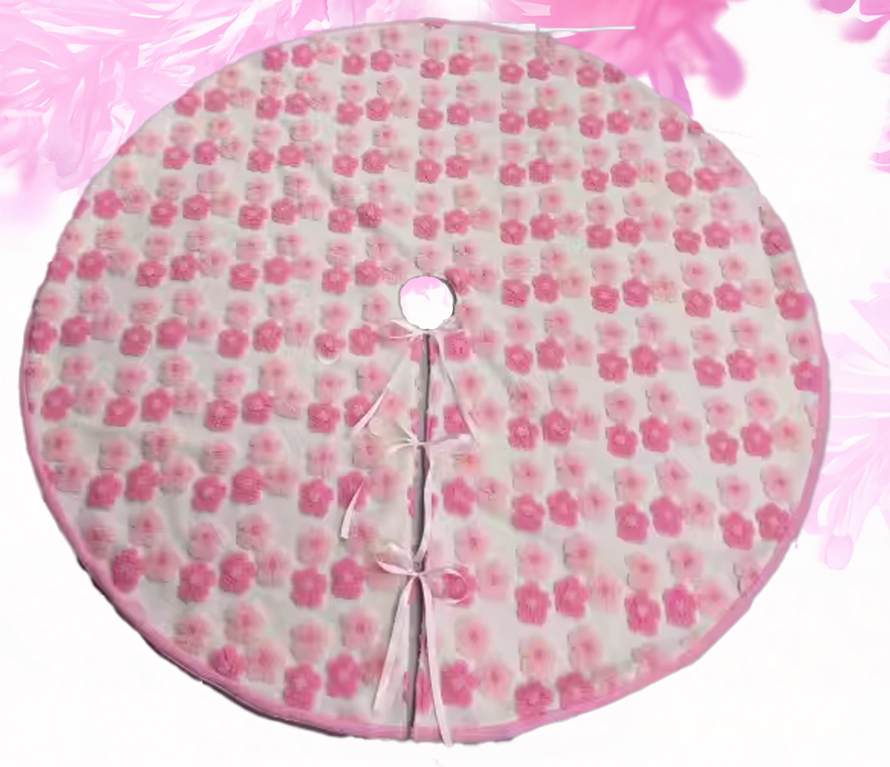 Flower tree skirt pink - 56 inch