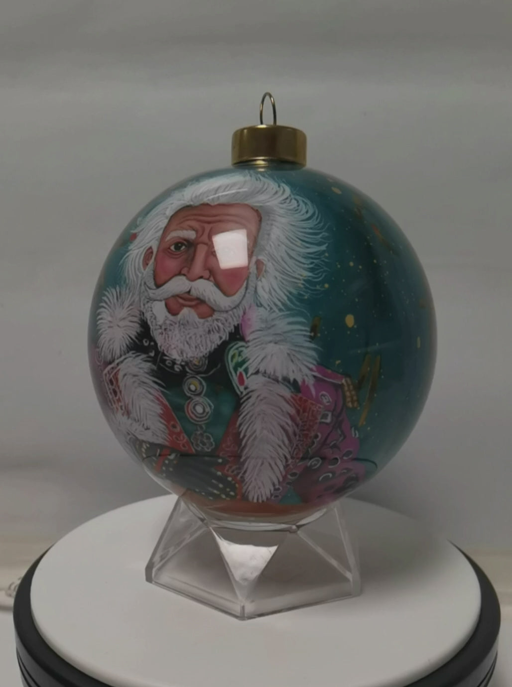 Seated Santa Purple Coat