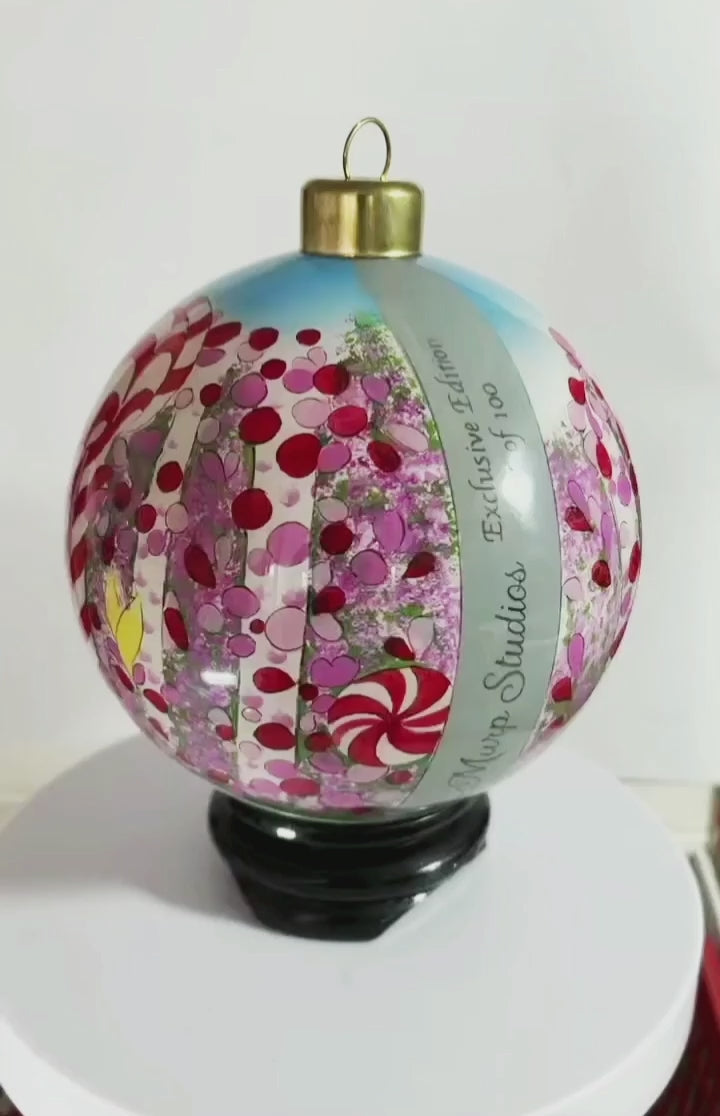 Snow White in Peppermint Field Limited Edition Glass Ornament - 4 inch