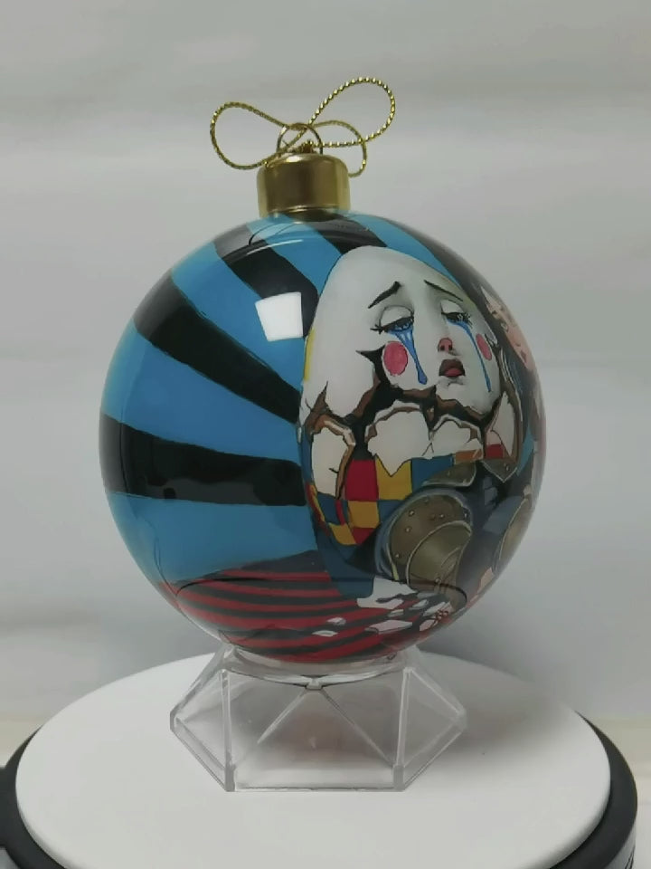 Humpty Dumpty Blue Limited Edition Glass Ornament - 4 inch