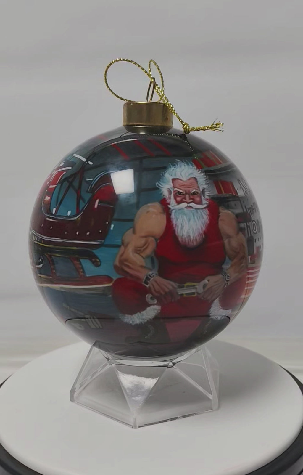Cool Santa's Workshop Limited Edition Glass Ornament - 4 inch