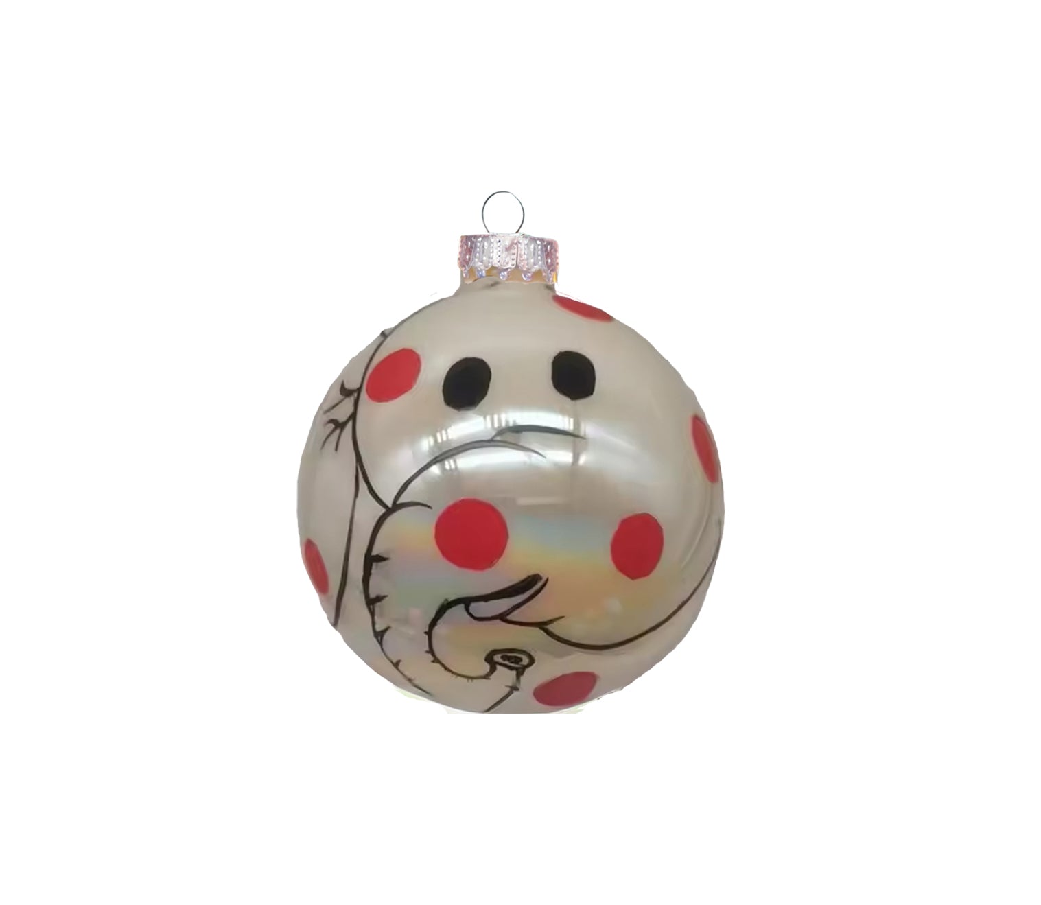 Glass Ornament 4 inch - spotted elephant