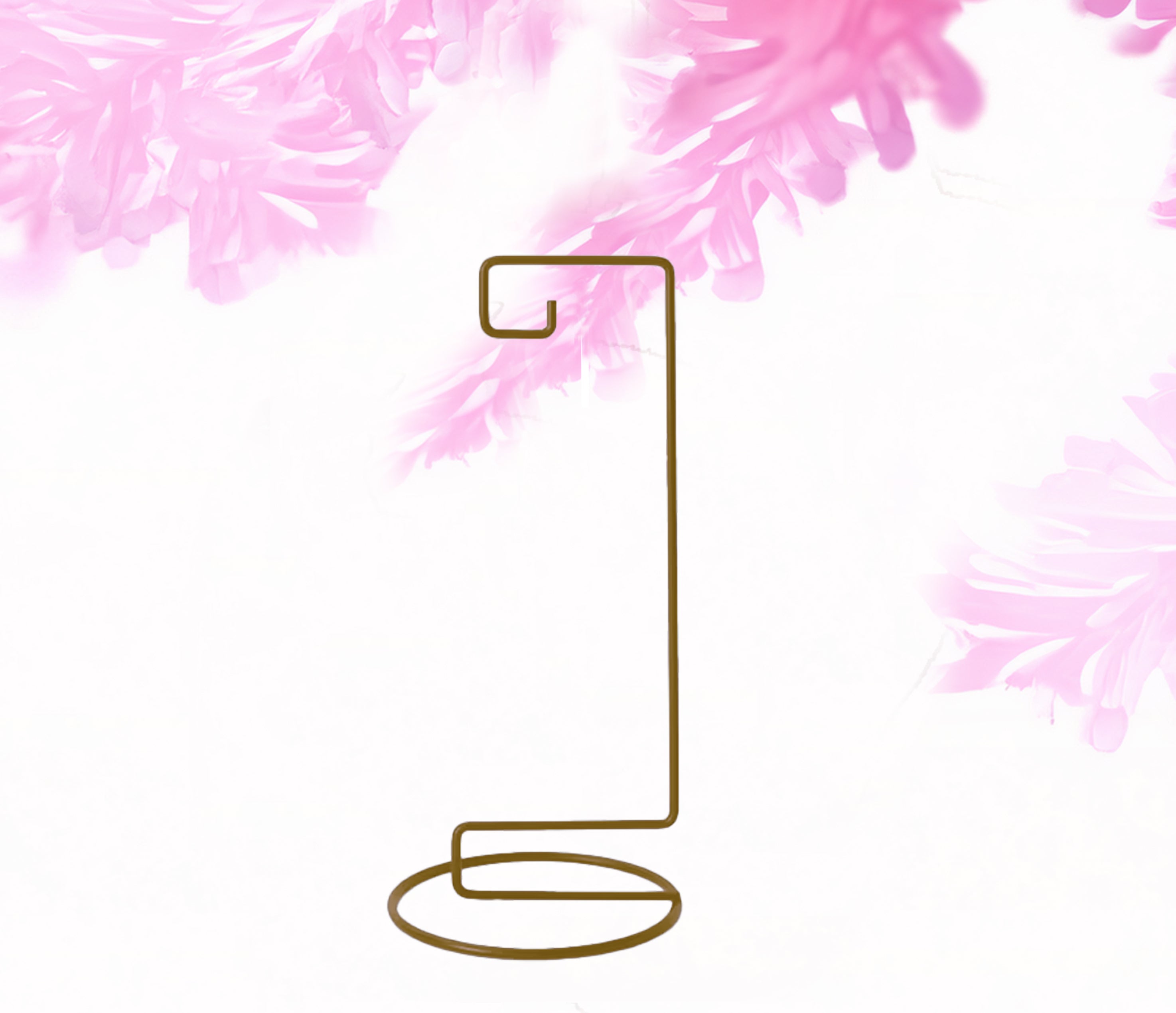 Ornament stand - gold rectangular