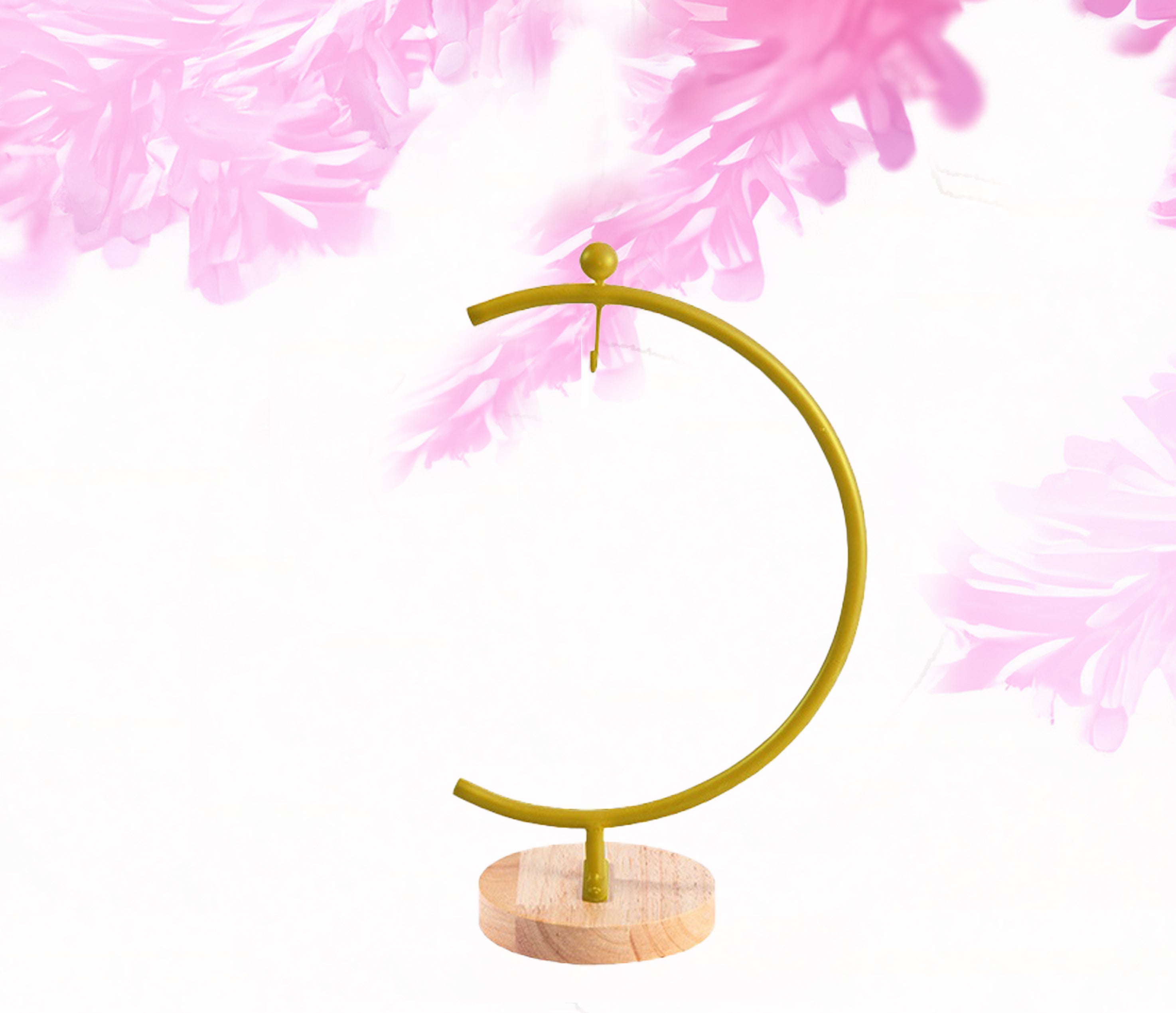 Ornament stand - gold wood base