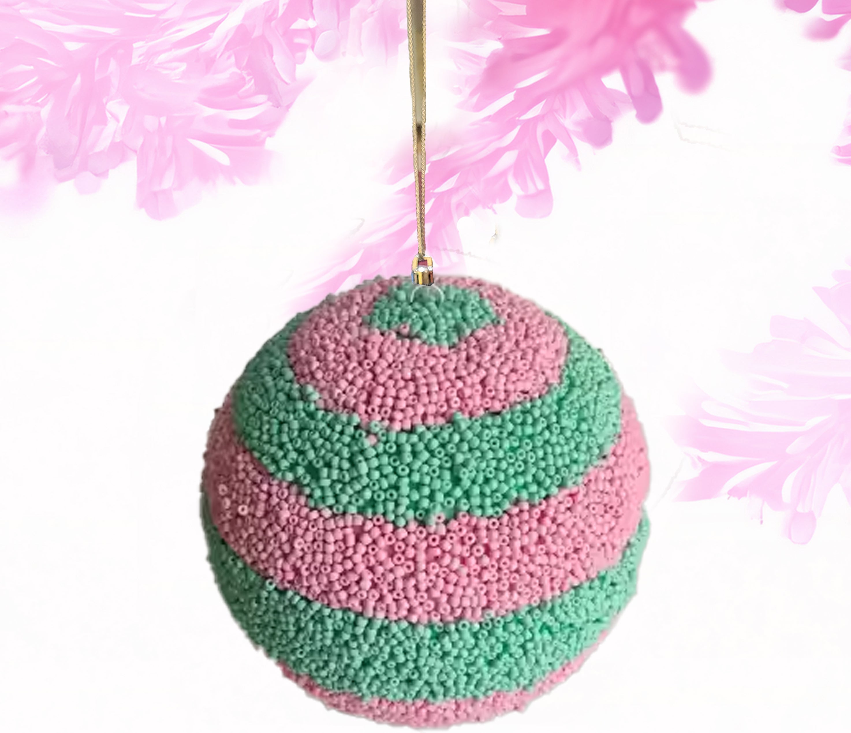 Beaded ball horizontal stripes medium