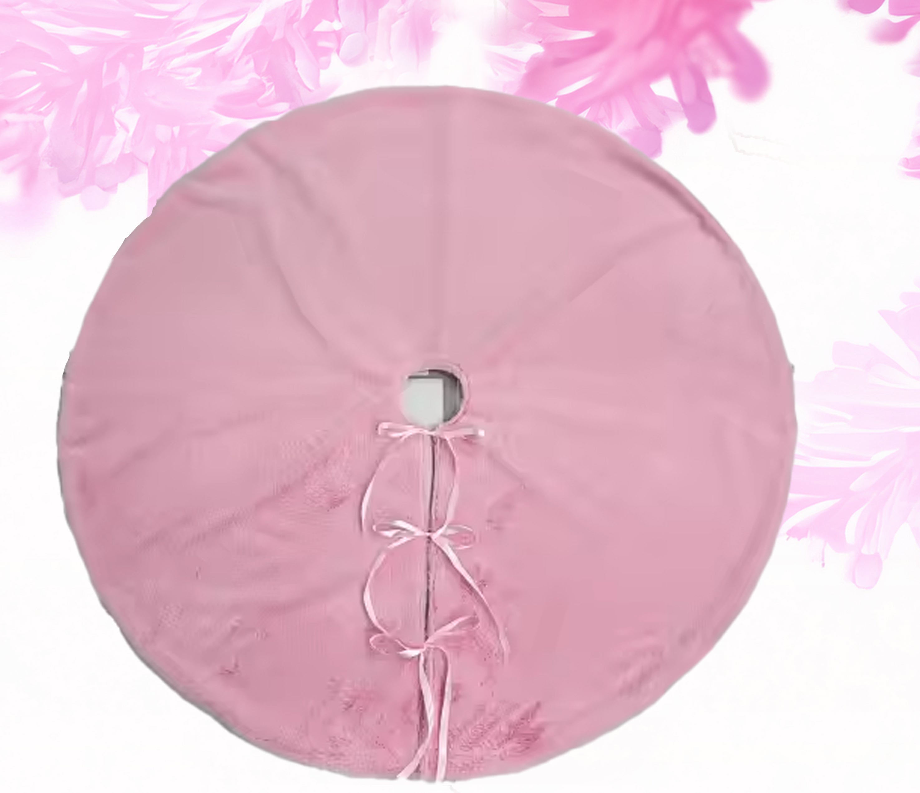 Faux fir tree skirt - pink 48 inch