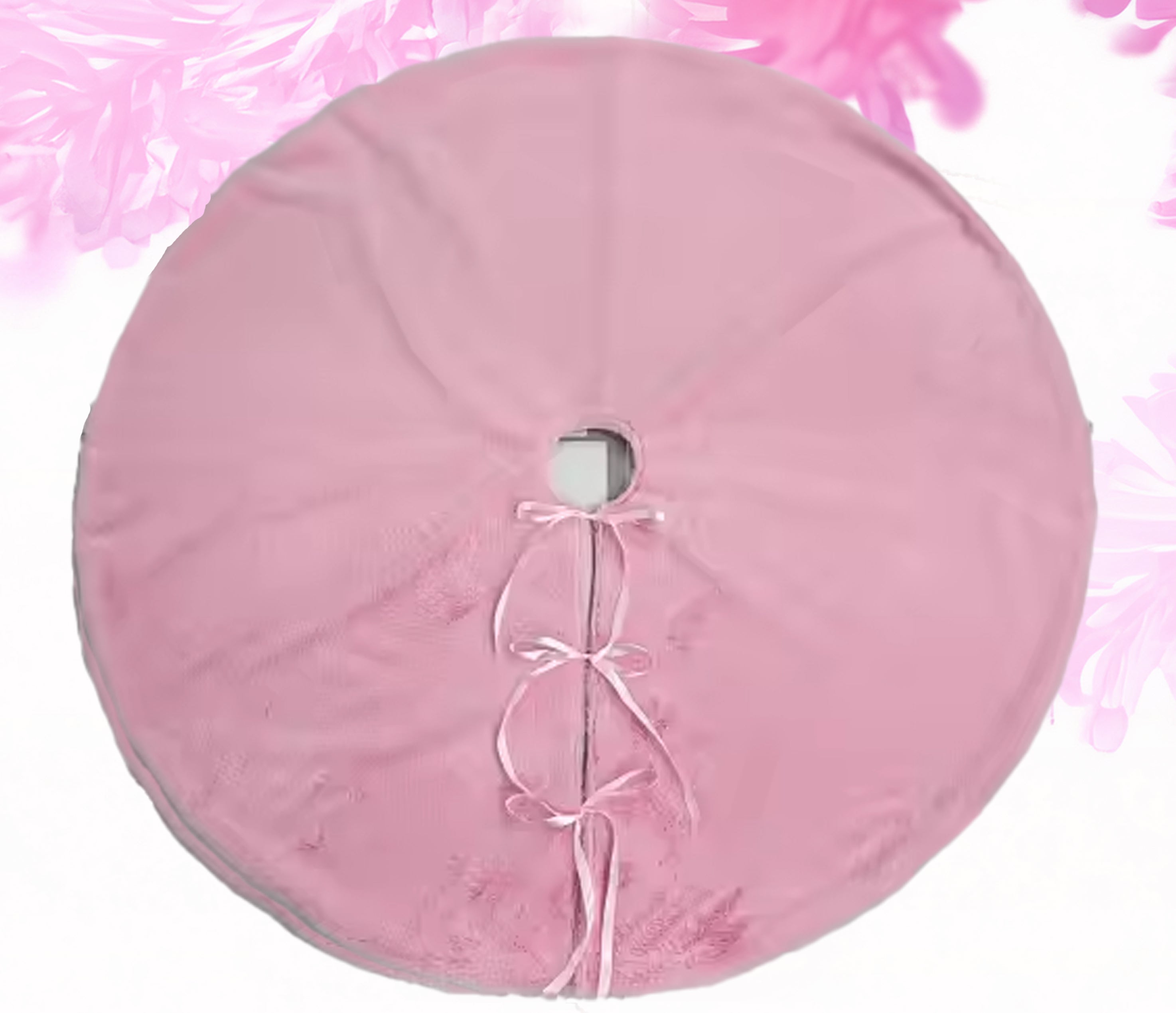 Faux fir tree skirt - pink 56 inch